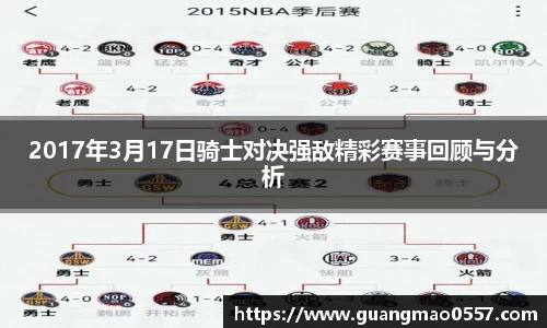 2017年3月17日骑士对决强敌精彩赛事回顾与分析